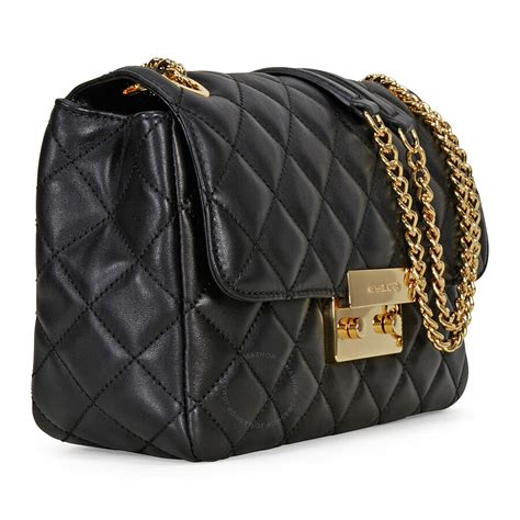 grey quilted michael kors bag|Michael Kors black shoulder handbags.